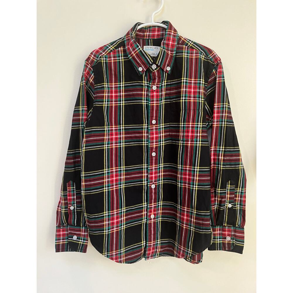 Crewcuts Christmas button up shirt, size 8